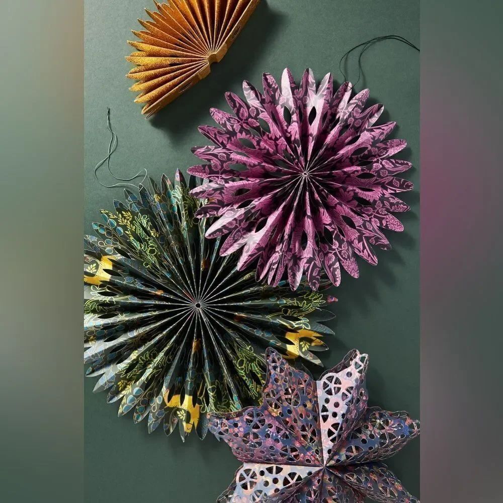 Anthropologie party fans set of 4